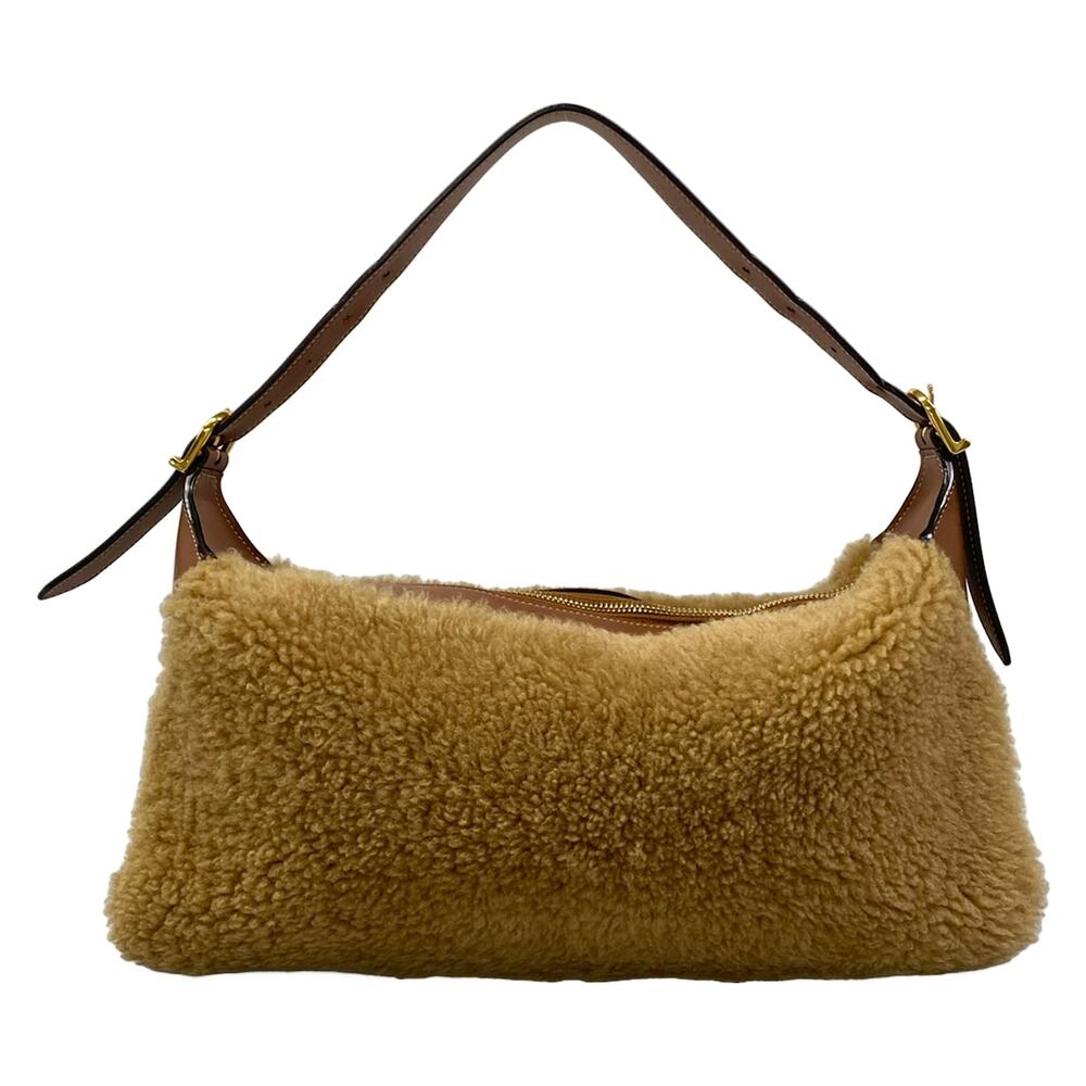 Celine Medium Romy Shoulder Bag Beige Brown Mouton Calf Skin